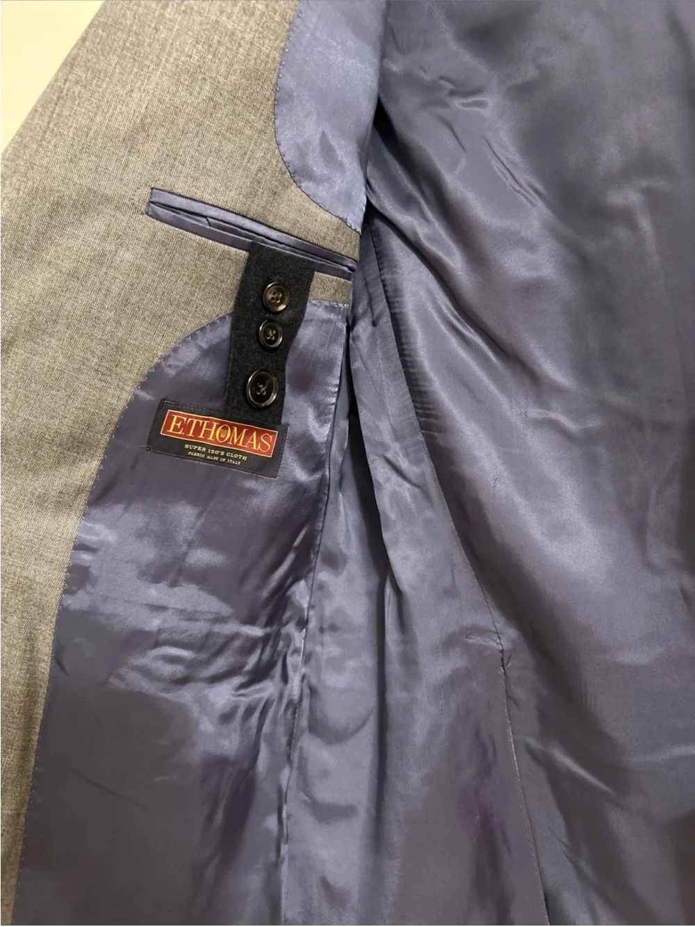 SuitSuppy Ethomas Hartford Men’s Pure Wool Super 150’s Grey Blazer Size 52/42